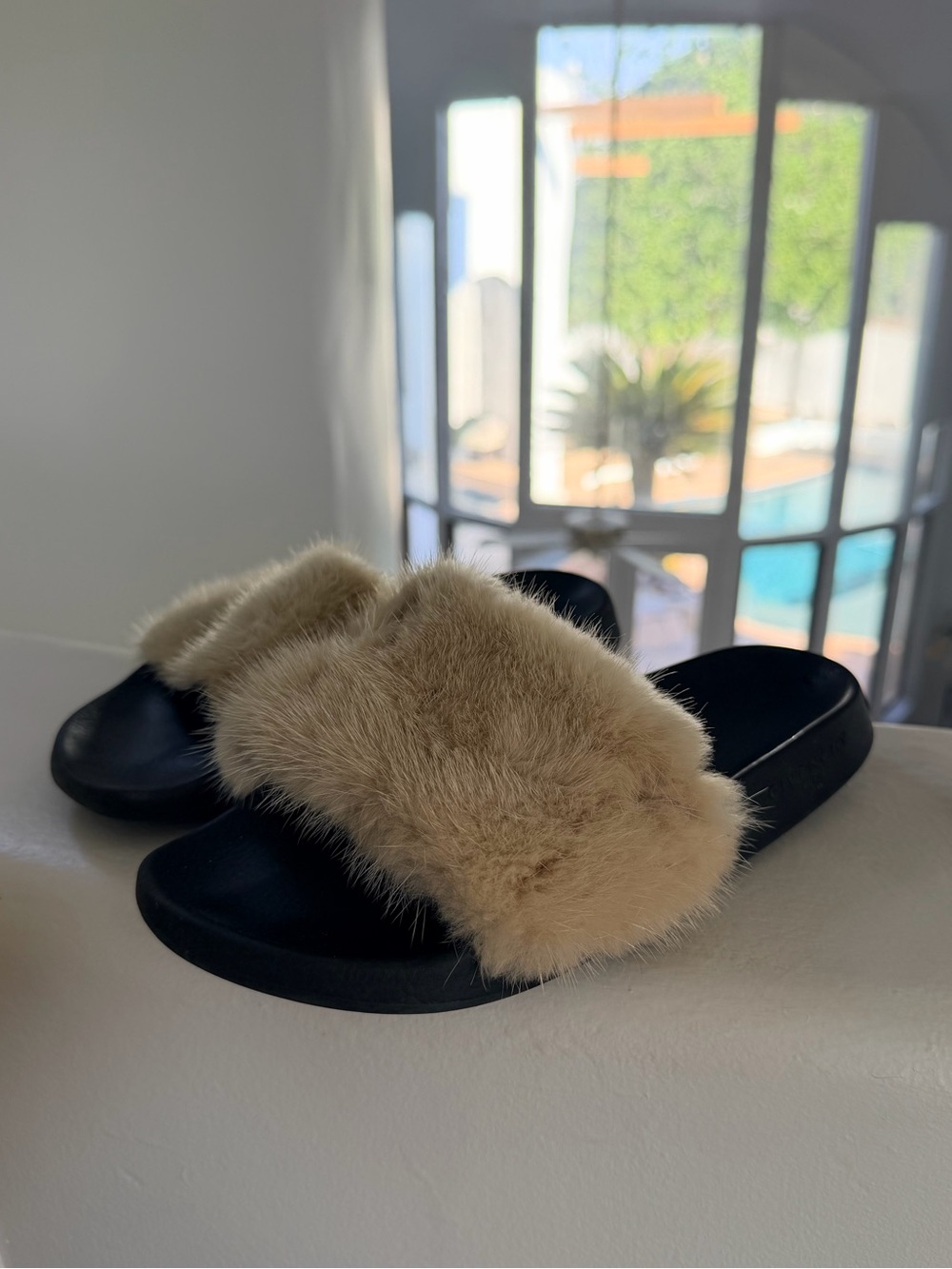 Givenchy Fur Slides
